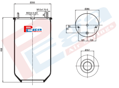 P10.4810.S Пневморессора САФ верхняя часть (Pega P10.4810.S Пневморессора САФ верхняя часть)
